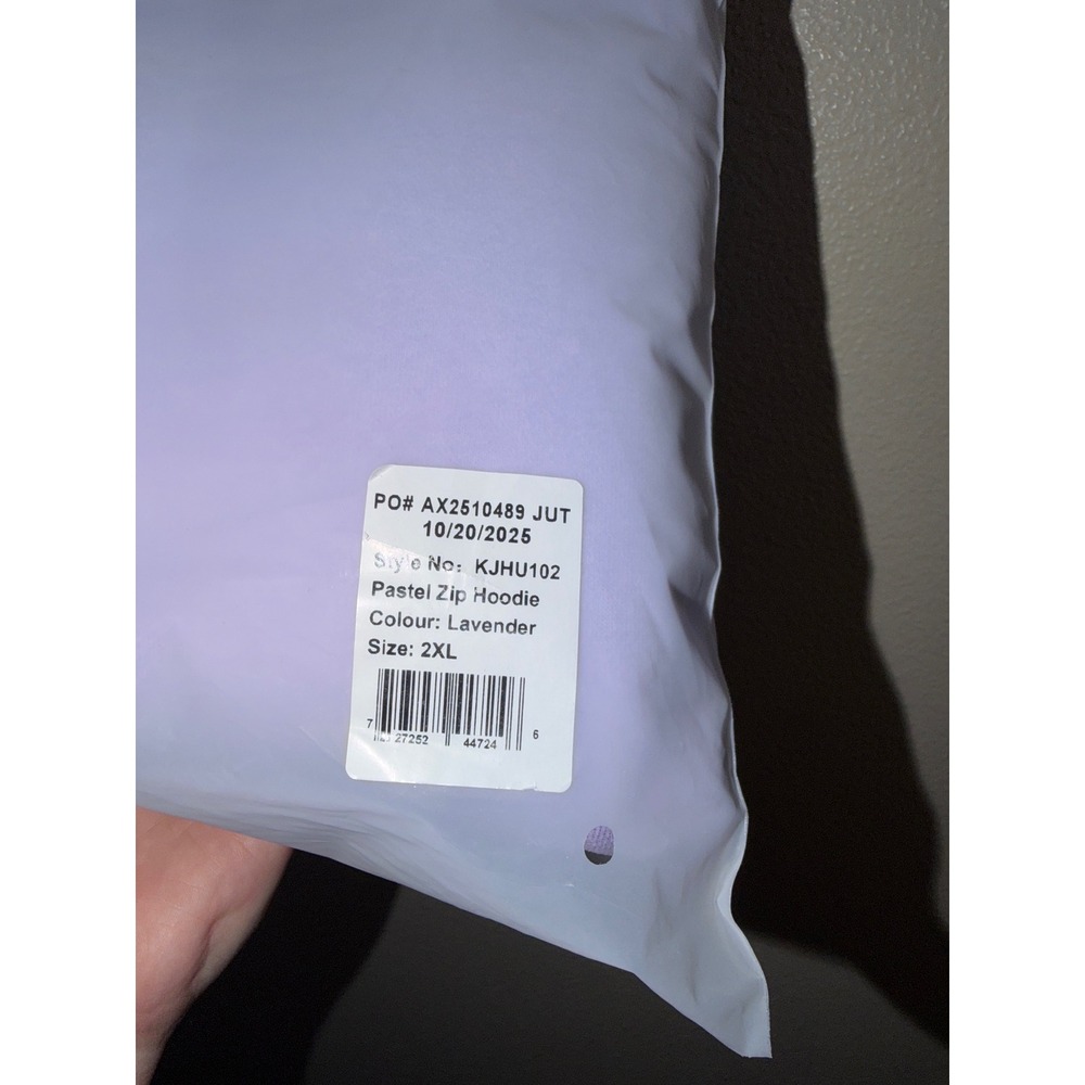NEW COMFRT Pastel Lavender Zip Up Hoodie Size 2XL - Picture 5 of 5
